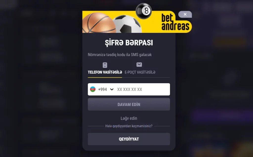 Şifrəni bərpa etmə və təhlükəsizlik